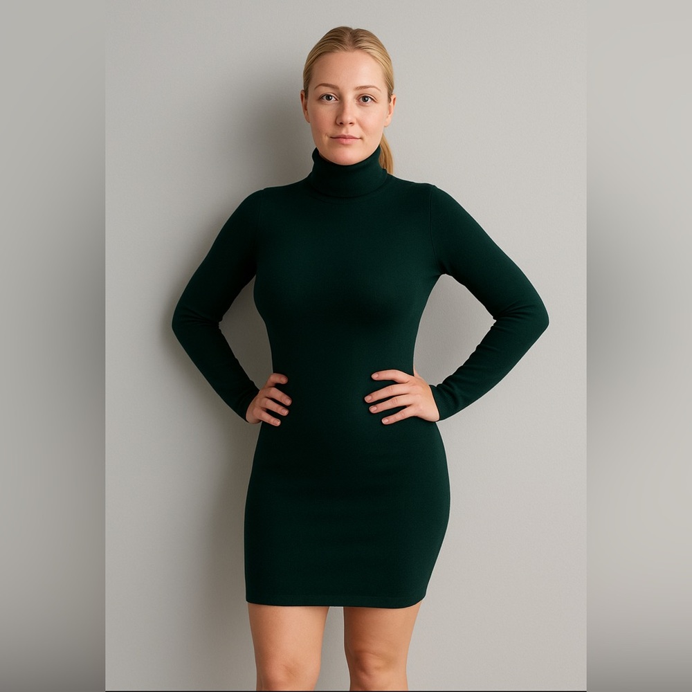 French Connection Forest Green Long Sleeve Dress✨Host Pick
